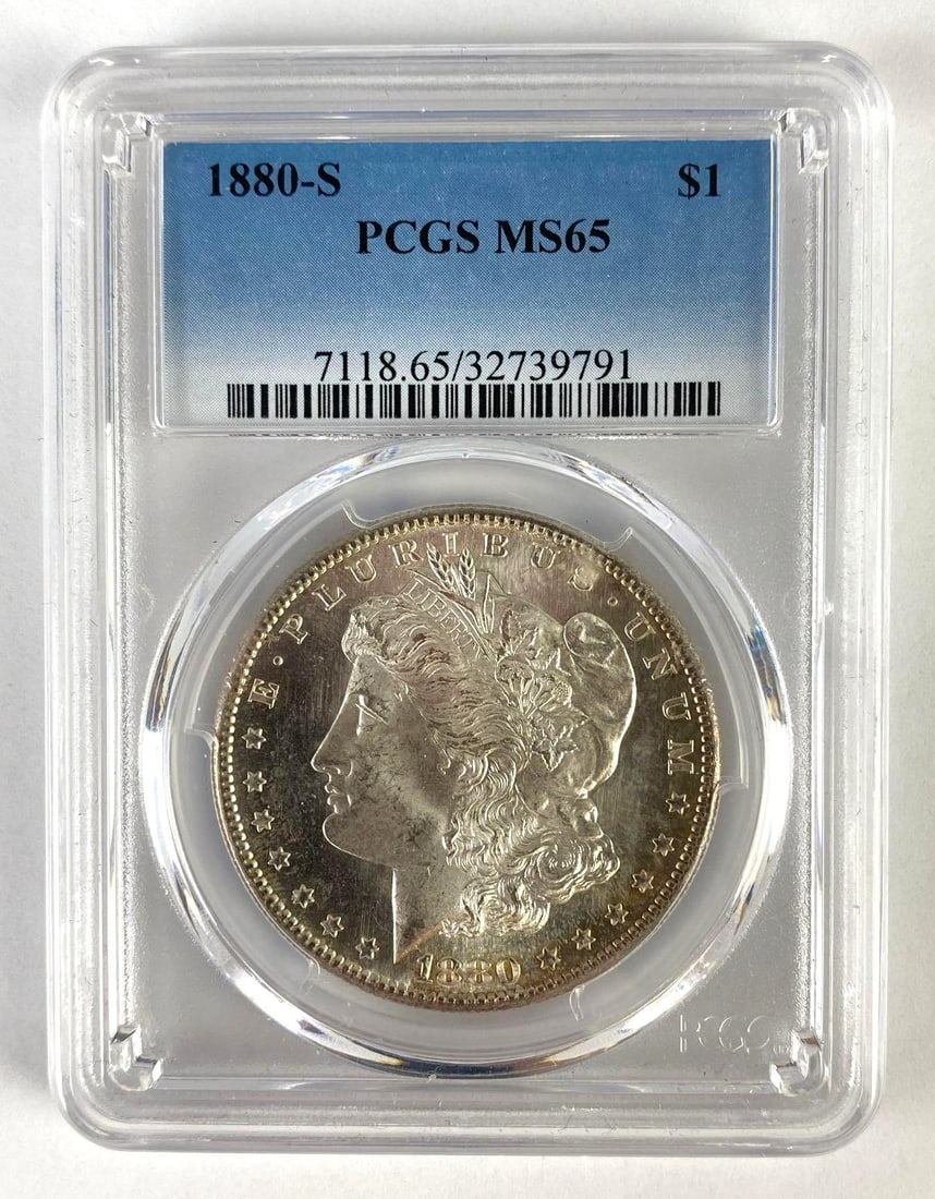 PCGS Graded 1880-S US $1 Morgan Silver Dollar MS65 (1 of 2)