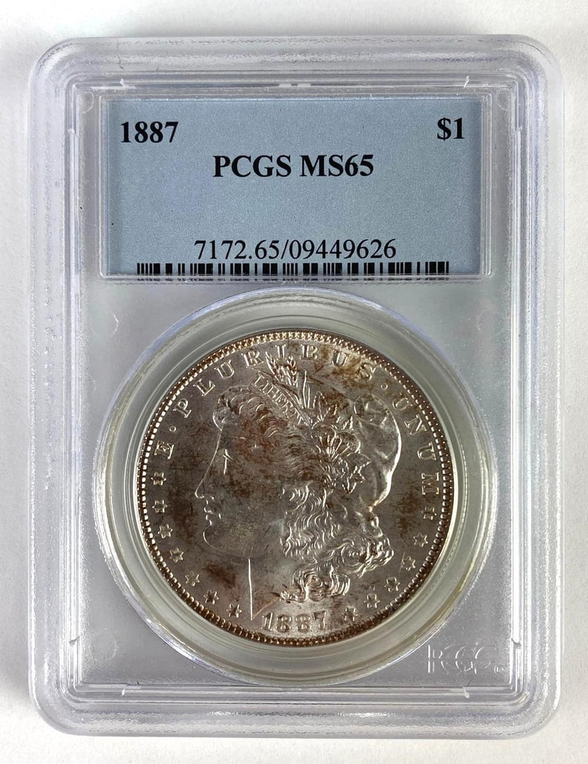 PCGS Graded 1887 US $1 Morgan Silver Dollar MS65 (1 of 2)