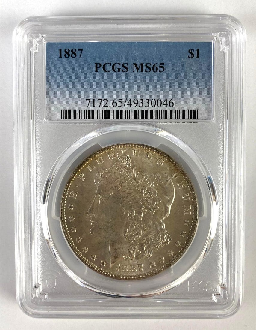 PCGS Graded 1887 US $1 Morgan Silver Dollar MS65 (1 of 2)
