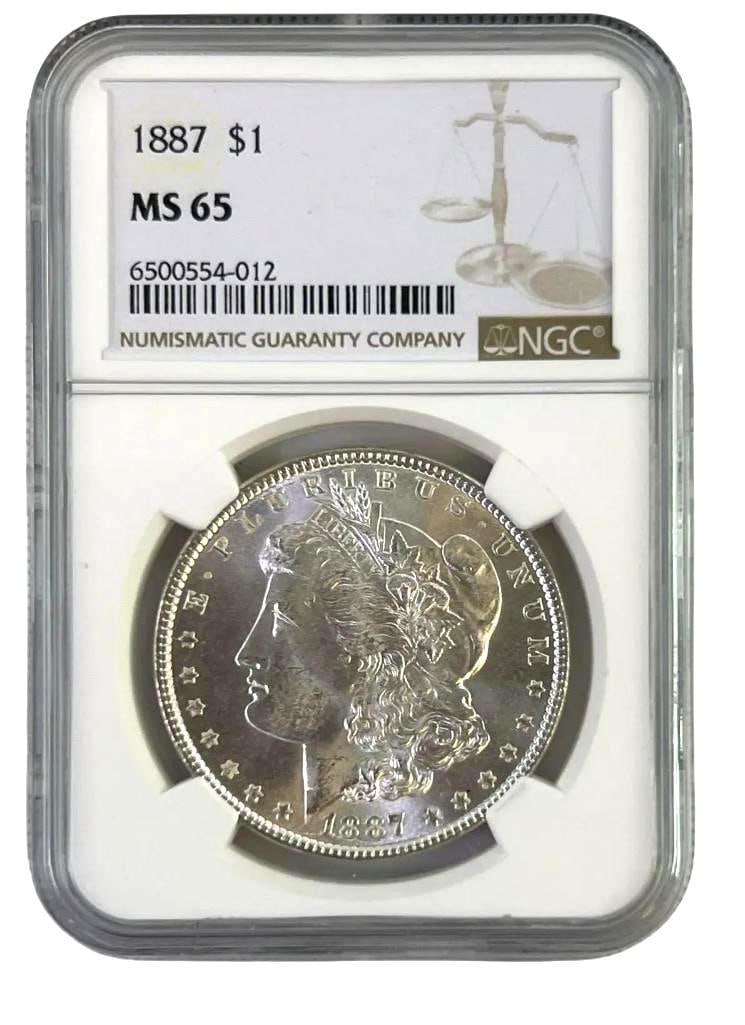 1887 P US Morgan Silver Dollar NGC MS65 (1 of 2)