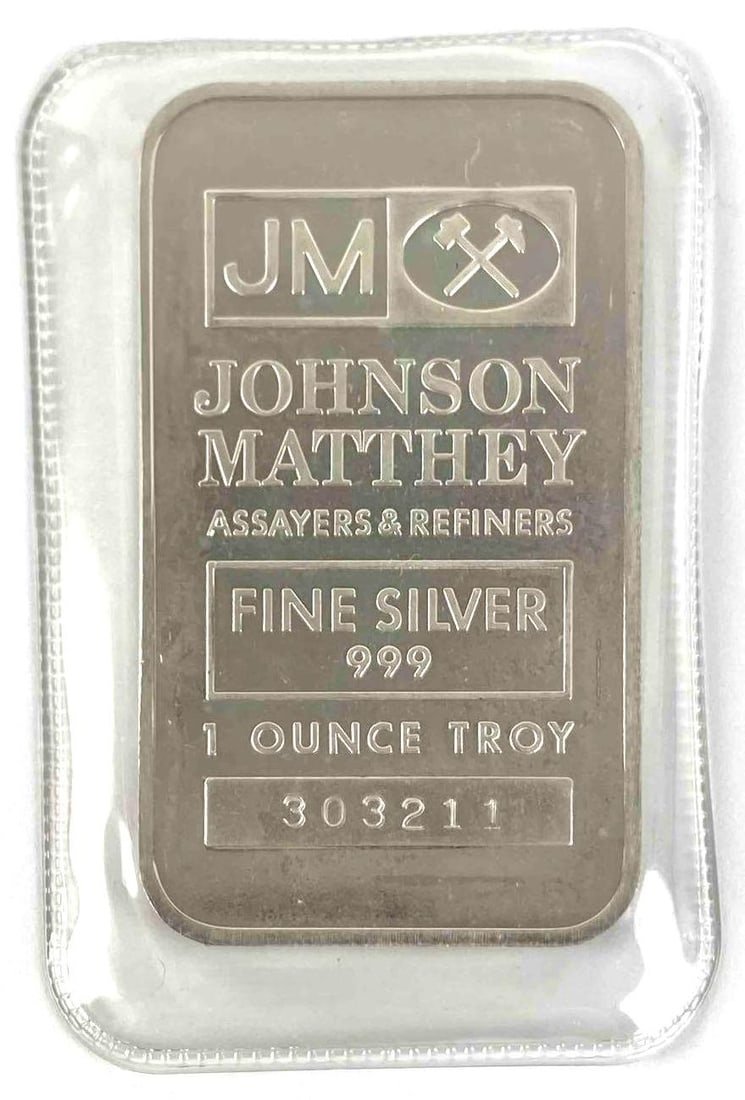 Johnson Matthey 1 oz .999 Fine Silver Ingot / Bar (1 of 2)