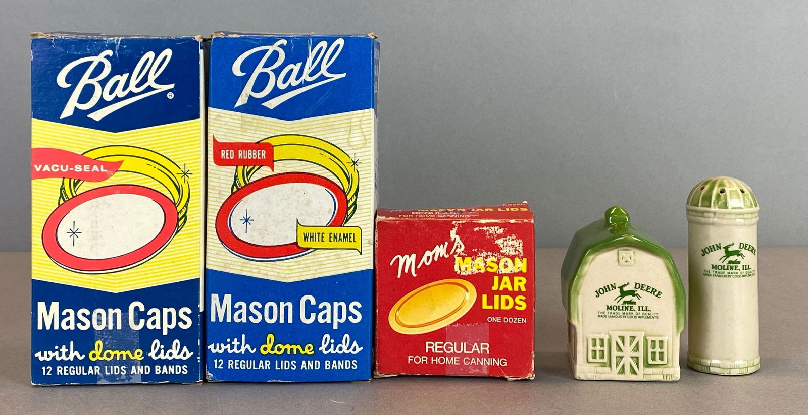 Group of Mason Jar Lids and John Deere Salt and Pepper Shakers (1 of 2)