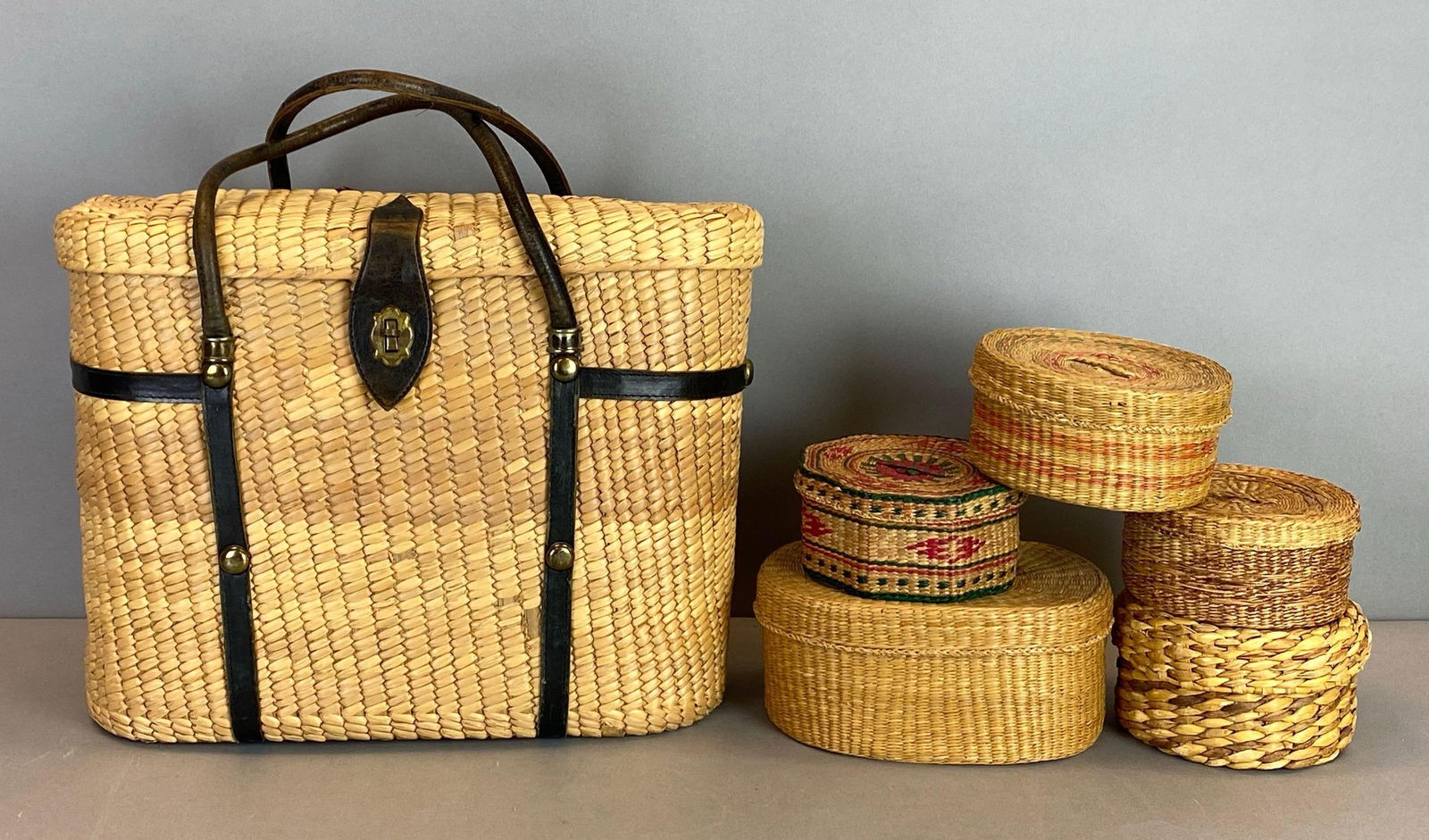 Group of Woven Rafa Market Basket and More (1 of 2)