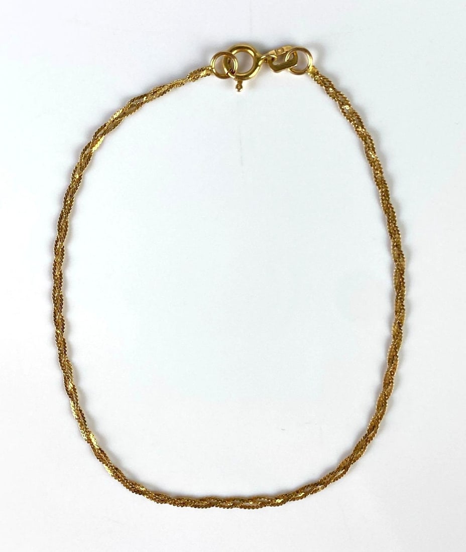 14K Gold Braided Chain Bracelet (1 of 3)
