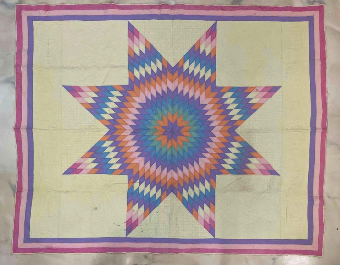 Antique Hand Stitched Lone Star Quilt (1 of 4)
