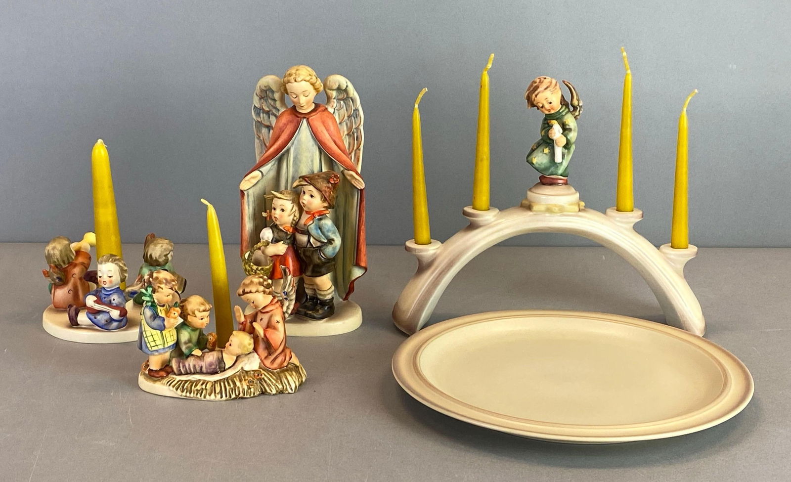 Group of 4 Hummel Goebel Porcelain Figurines and Plate (1 of 4)