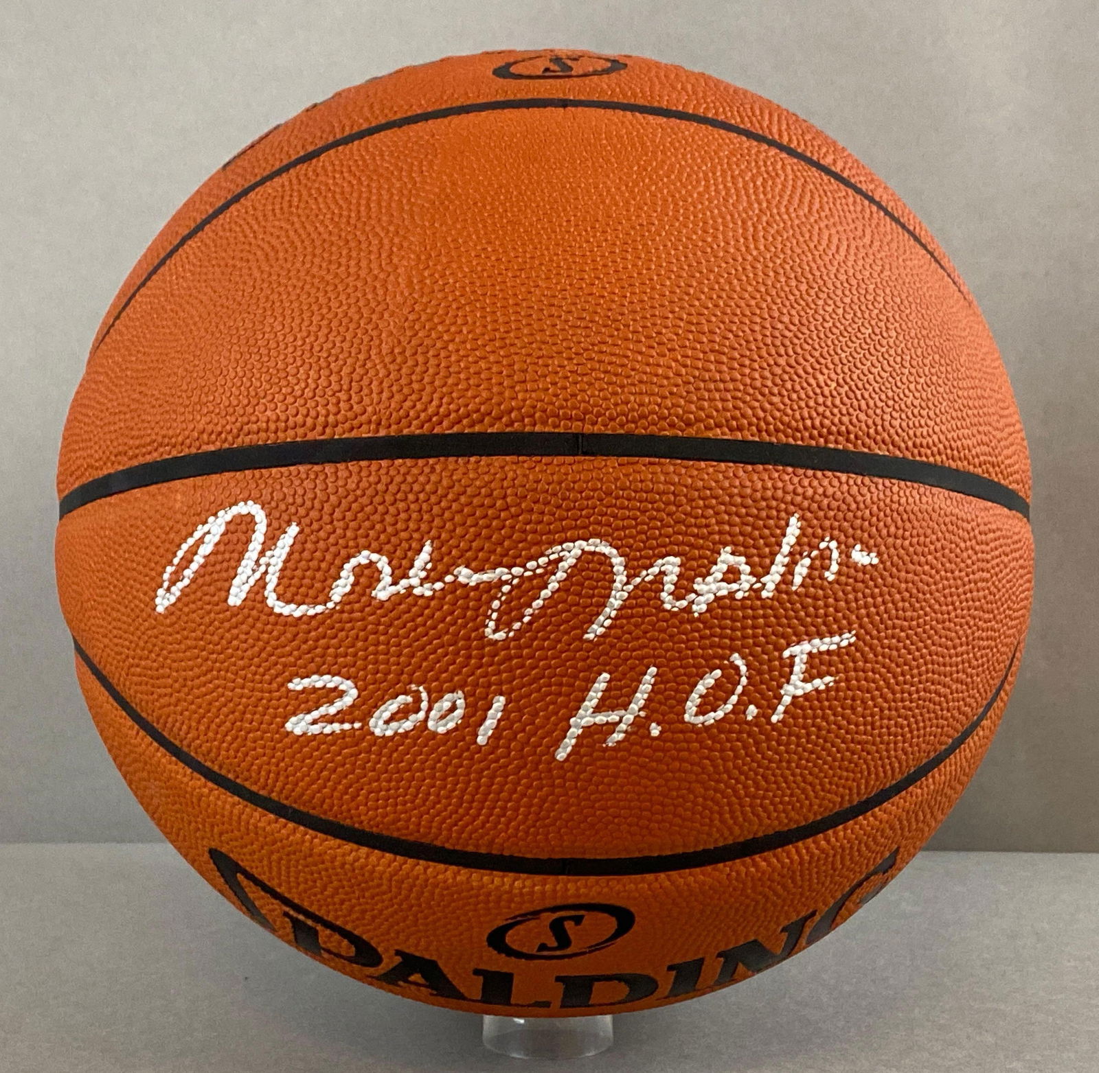 Moses Malone Signed Official NBA Spalding Stern Basketball with JSA COA (1 of 4)