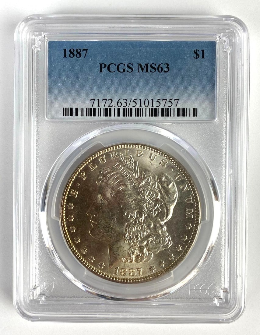 PCGS Graded 1887 US $1 Morgan Silver Dollar MS63 (1 of 2)