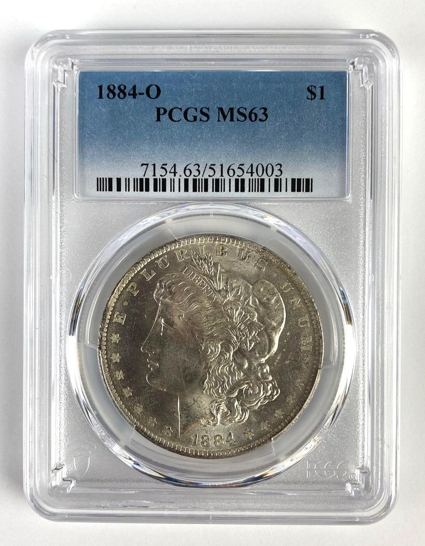 PCGS Graded 1884-O US $1 Morgan Silver Dollar MS63 (1 of 2)