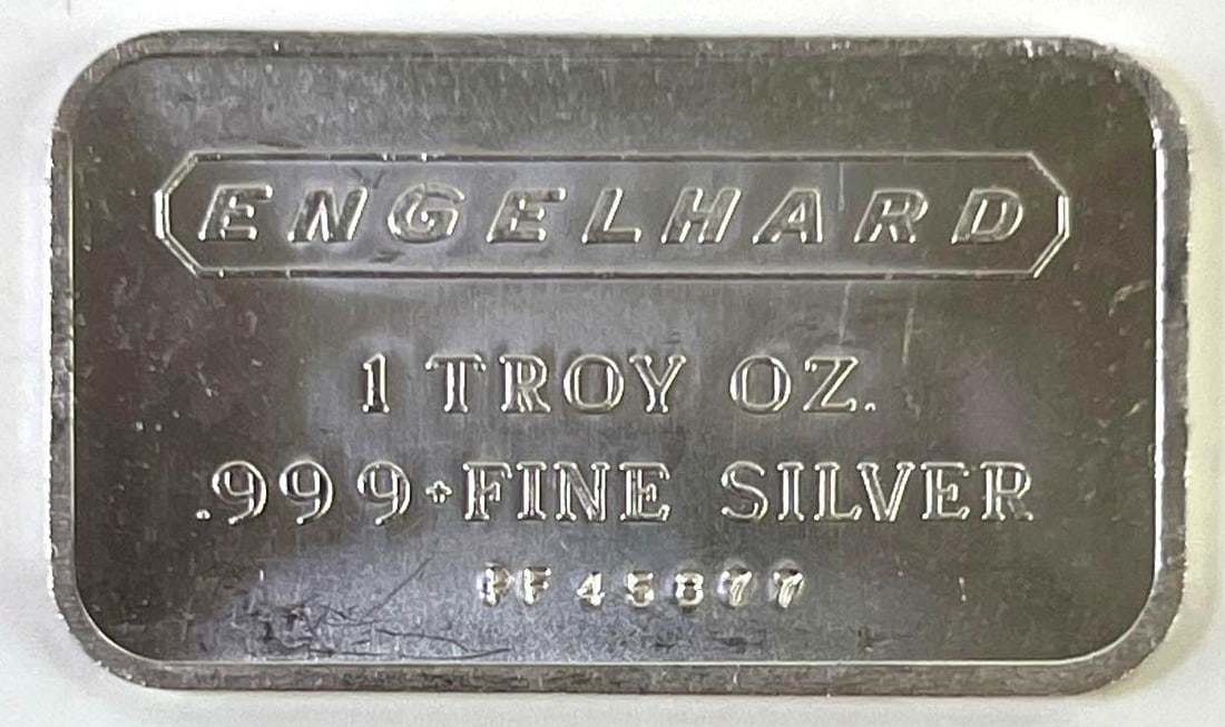 Vintage Engelhard 1 oz .999 Fine Silver Bar: Vintage Engelhard 1 oz .999 Fine Silver Bar