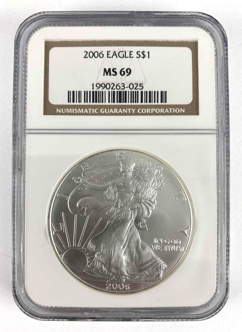 2006 NGC MS69 American Silver Eagle 1oz .999 Fine Silver (1 of 2)
