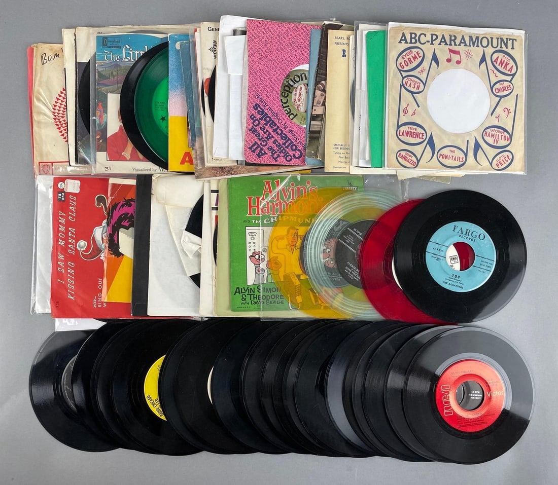 Group of Vintage 45 RPM Vinyl Records (1 of 3)