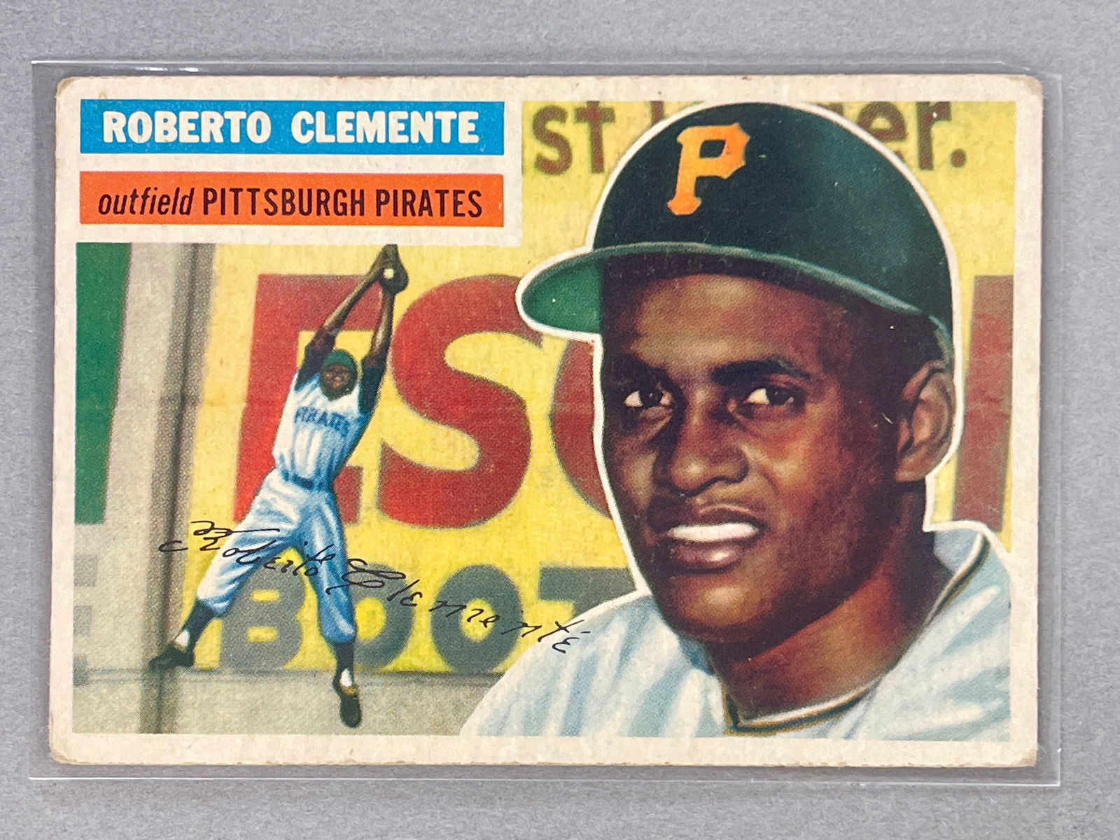 1956 Topps Roberto Clemente #33, Grey Back (1 of 2)