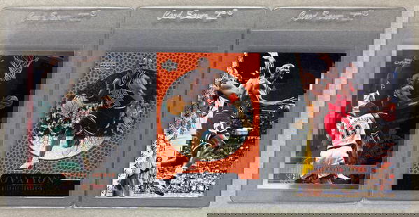 1994 SP Silver, 1997 Topps Chrome, and 1998 Ovation Michael Jordan Cards: Shar cards, Ready to grade, 1994 SP Silver #MJ1, 1997 Topps Chrome #123, 1998 Upper Deck Ovation #7
