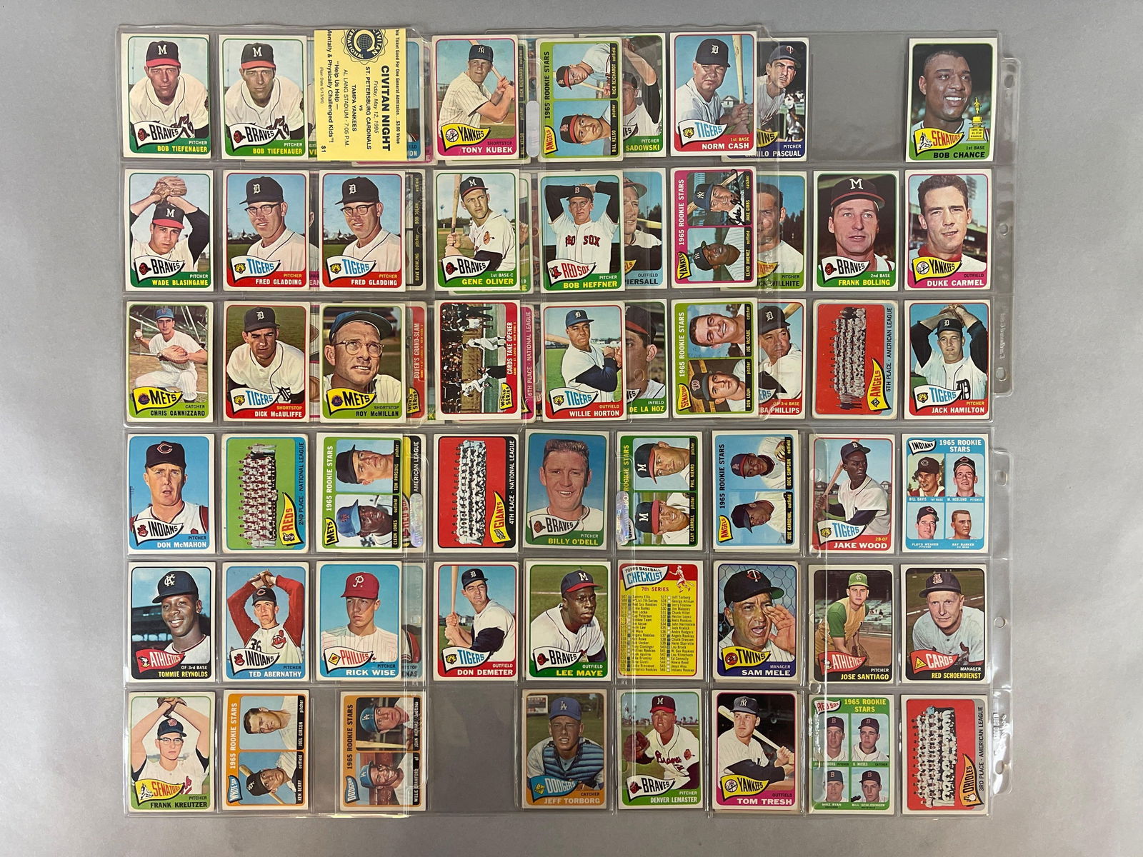 70+ 1965 Topps Baseball Cards with HOFs, Stars, and High Numbers (1 of 4)