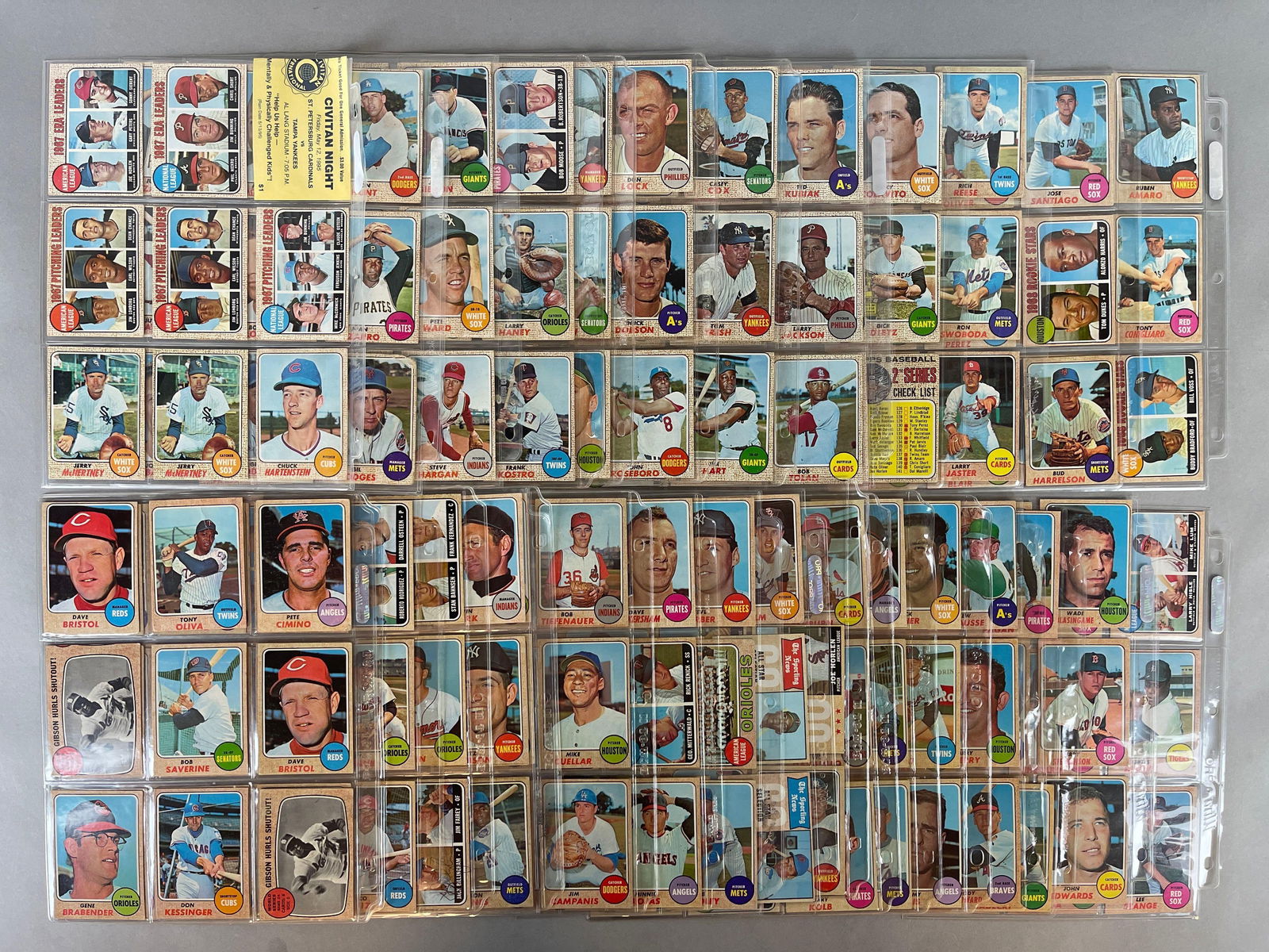 260+ 1968 Topps Baseball Cards with HOFs, Stars, and High Numbers (1 of 7)