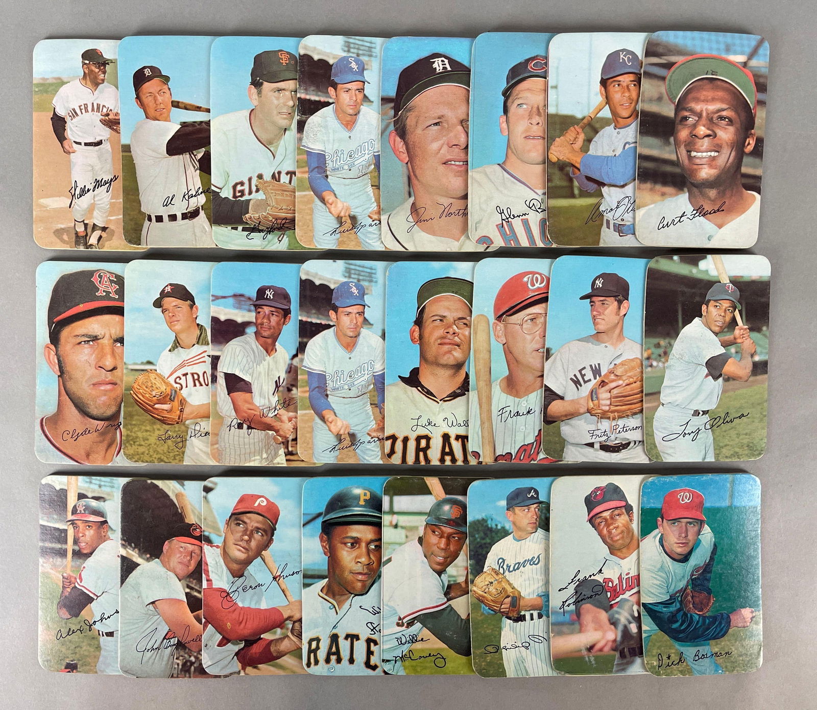 24 - 1970 and 71 Topps Supper Baseball Cards with Mays and HOFs (1 of 2)
