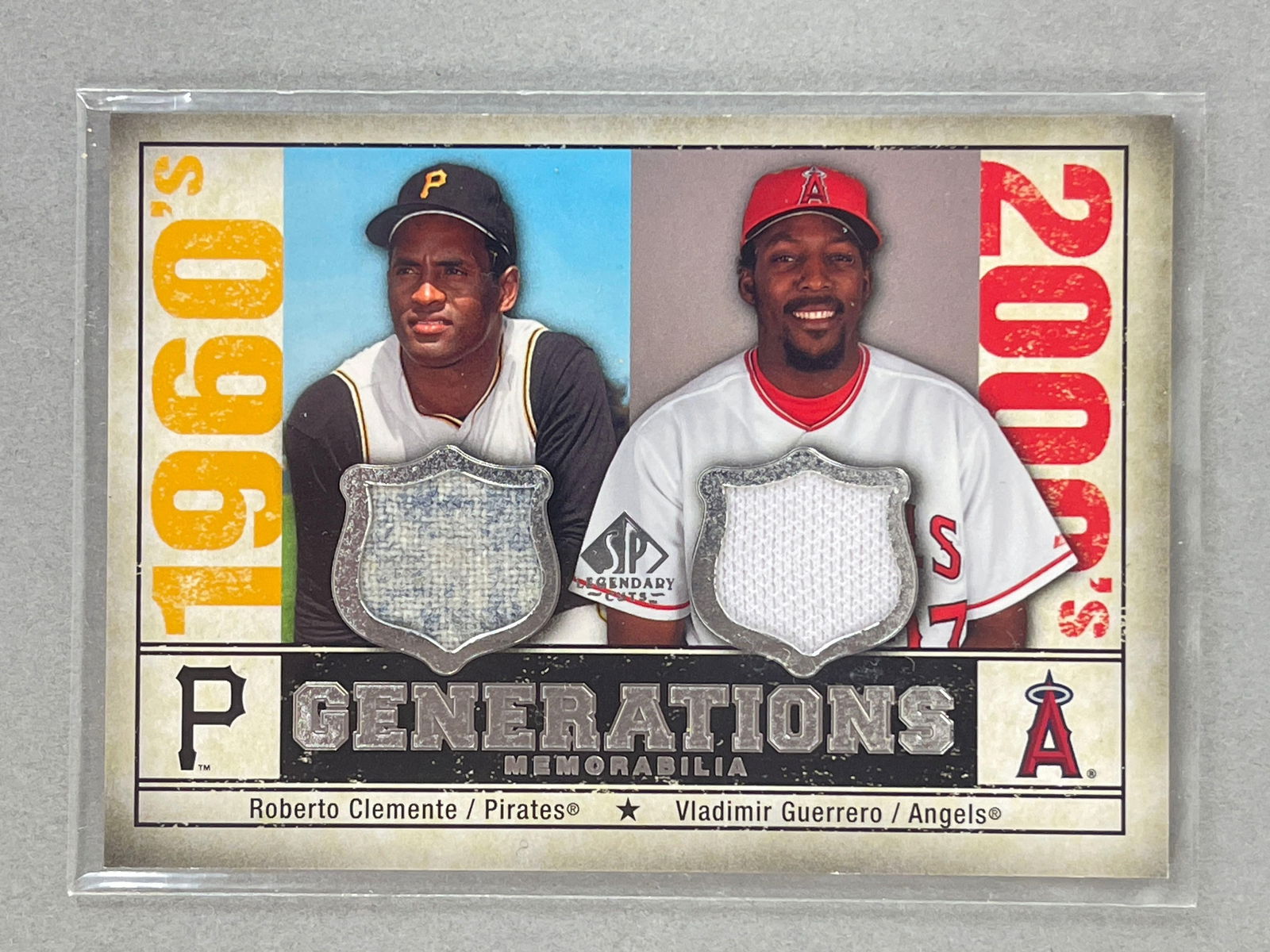 2008 SP Legendary Cuts Generations Memorabilia Roberto Clemente and Vladimir Guerrero Jersey Cards (1 of 2)