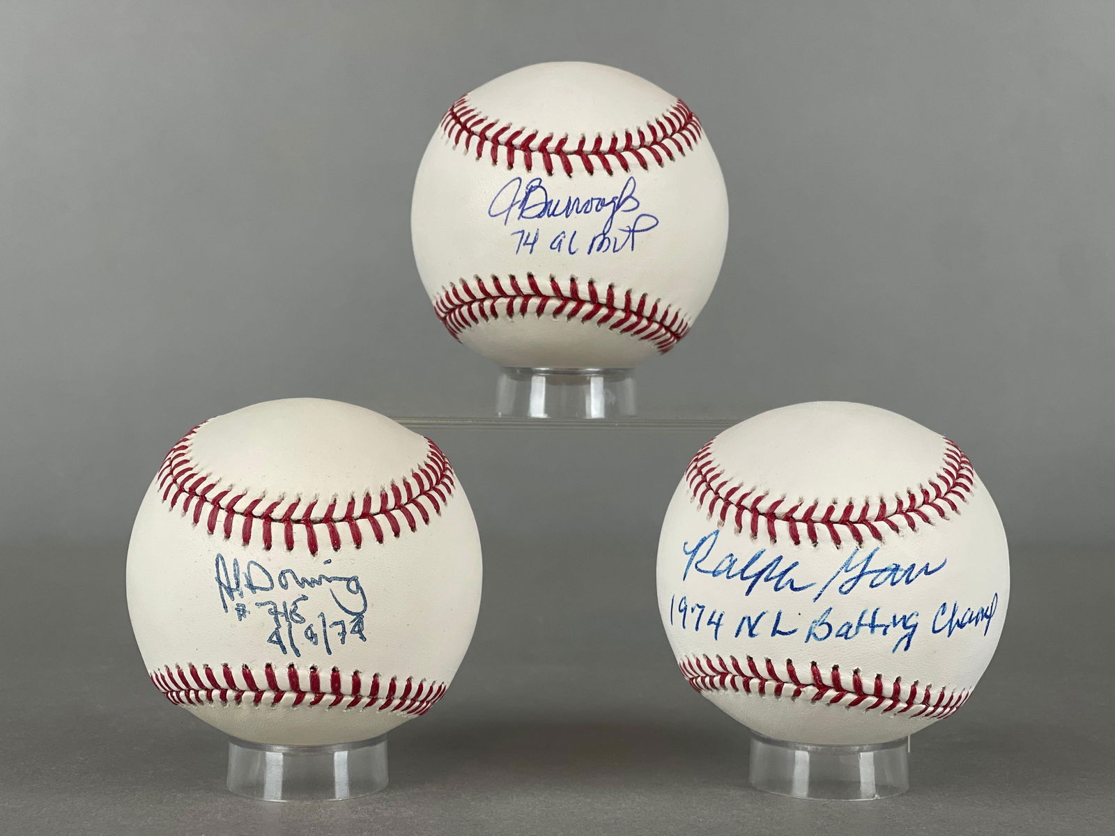 3 - 1974 Award or Record Holders Signed Official MLB Rawlings Baseballs (1 of 3)