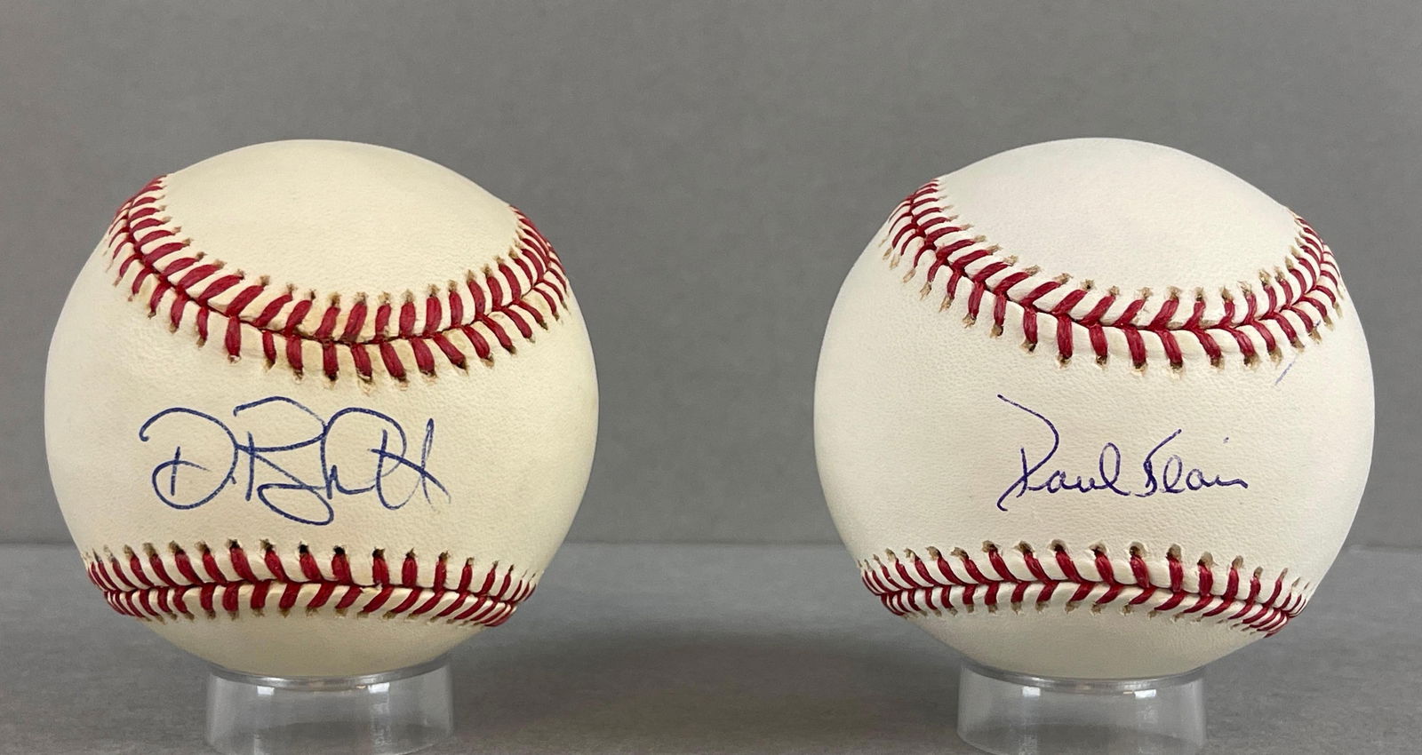 Tri-Star Hidden Treasures New York Yankees Dave Righetti and Paul Blair Signed Official MLB Rawlings: Autographed D. Righetti, with Tri-Star COA on MLB NL White Baseball, and Paul Blair, with Tri-Star COA on MLB Selig Baseball, included 2 - Tri-Star Hidden Treasures New York Yankees Boxes