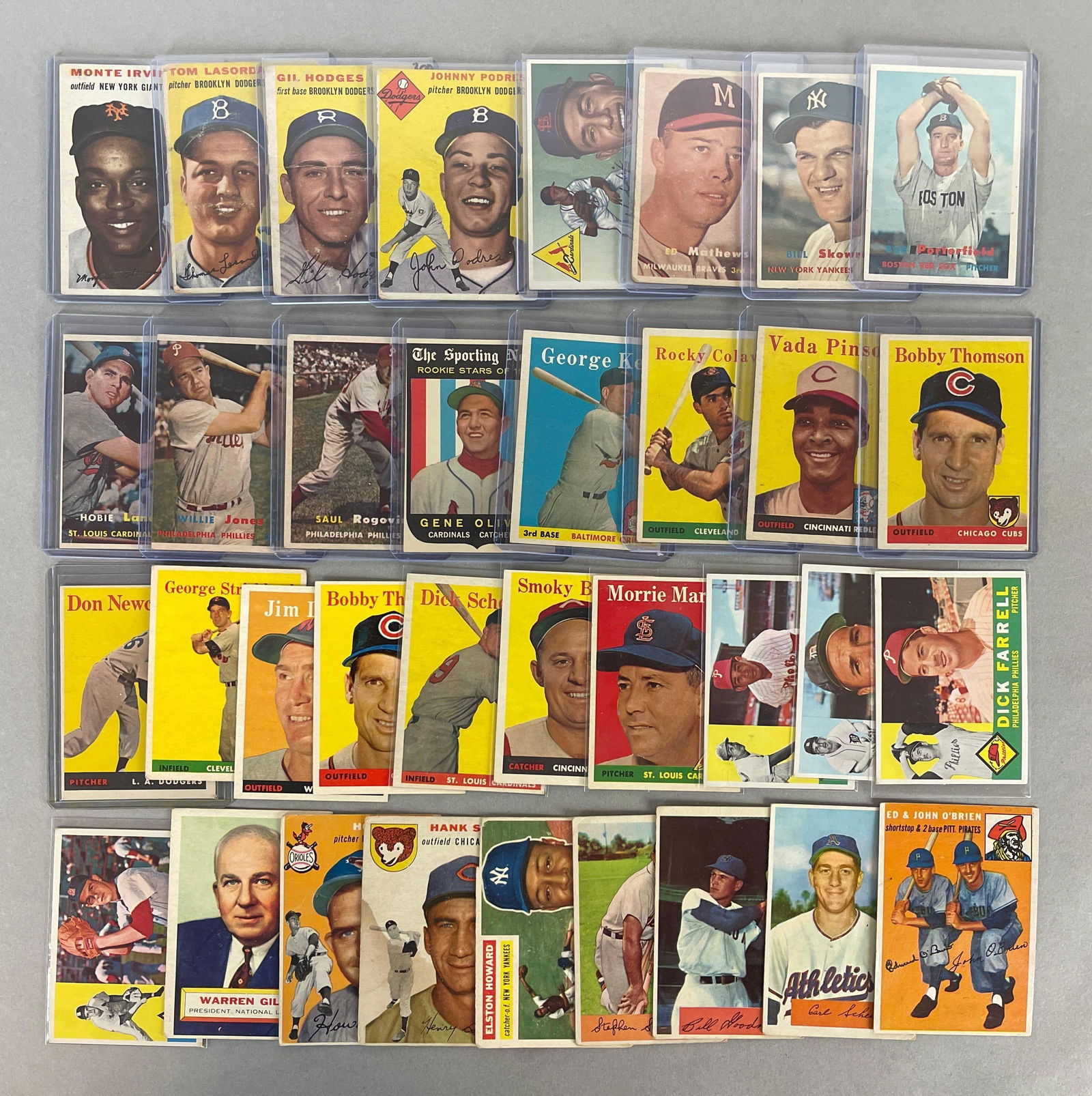 35 - 1954 - 60 Topps and Bowman Baseball Cards with HOFs and Rookies (1 of 2)