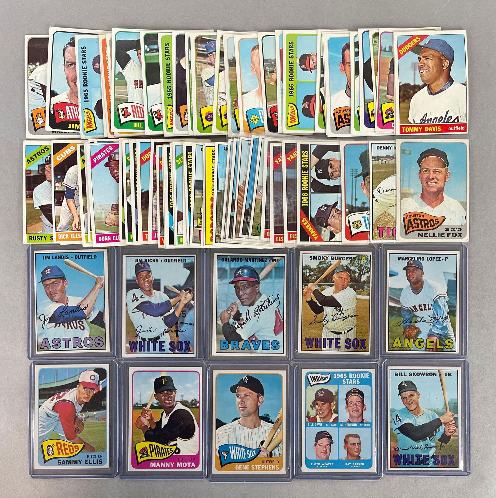 75+ 1965 - 67 Topps Baseball Cards with HOFs, Stars, Rookies, and High Numbers (1 of 2)