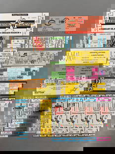 20 - 1970s - 80 Soccer Tickets with 1983 Universiade Tickets: Chicago Sting, Seattle Sounders Playoff, 1986 Soccer All-Star Game at Chicago Stadium