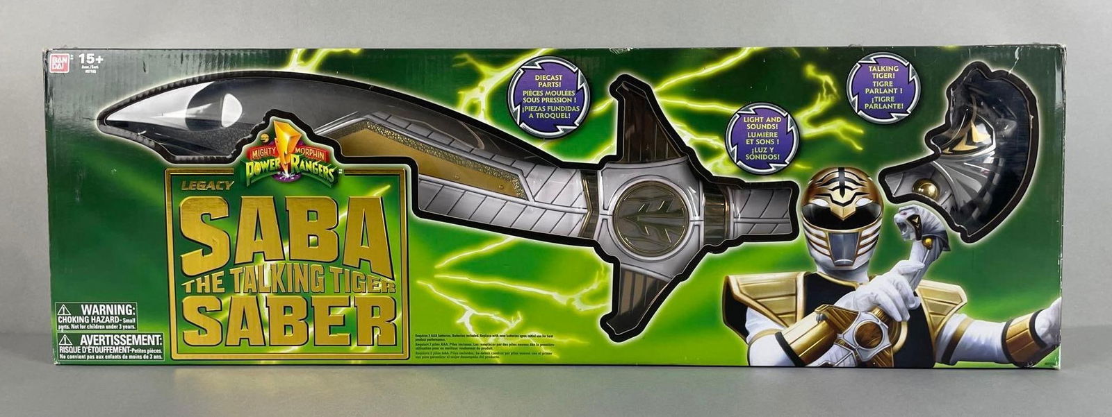 Mighty Morphin Power Rangers Legacy Saba the Talking Tiger Bandai Die-Cast Saber (1 of 4)