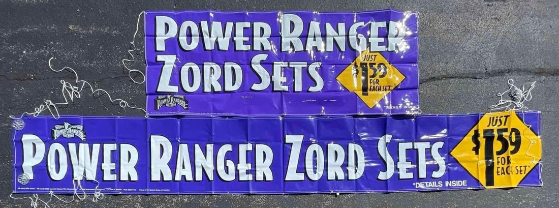 Group of 2 1995 Mighty Morphin Power Rangers Movie McDonald's Advertising Banners (1 of 5)