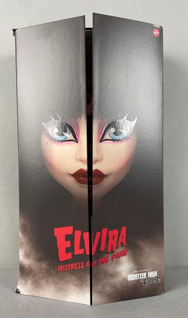 Mattel Monster High Skullector Elvira Mistress of the Dark Doll: Original packaging measures 14 1/4 x 8 x 3 inches