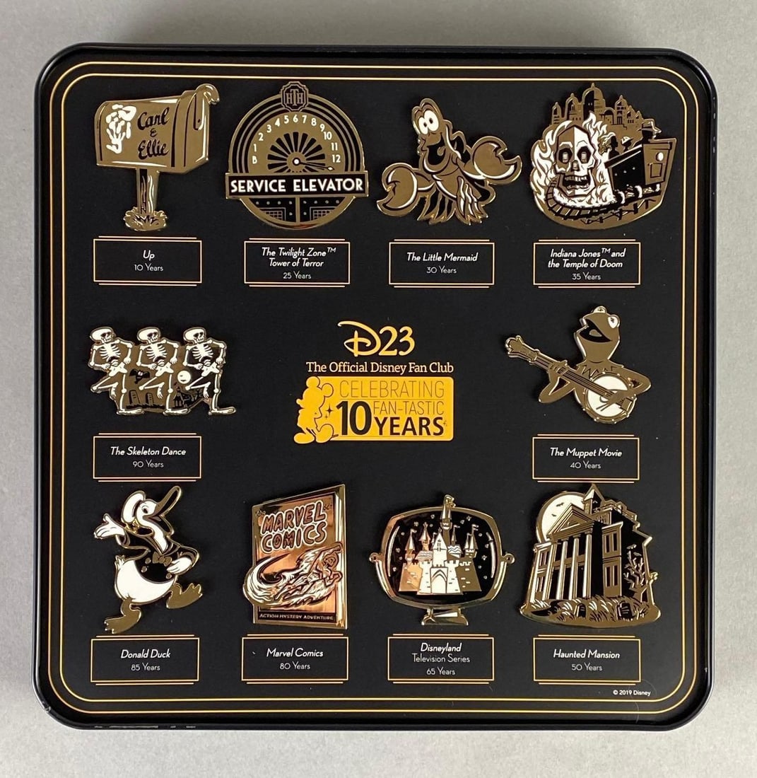 2019 Disney D23 10 Fan-Tastic Years Anniversary Pin Collectors Set (1 of 3)