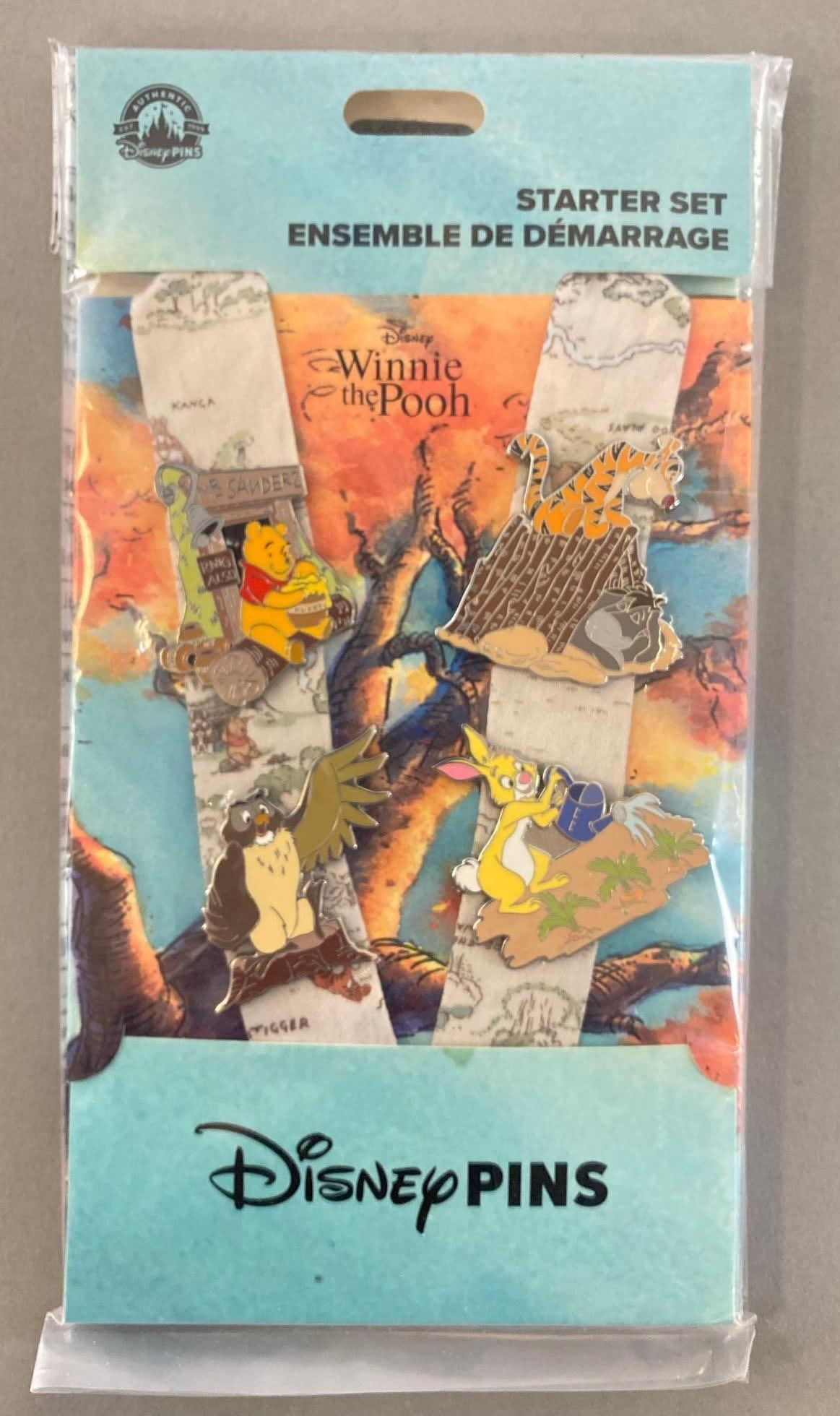 Disney Winnie the Pooh Starter Pin Set with 4 Enamel Pins: Includes Pooh, Rabbit, Tigger and more. Measures 9 x 4 3/4 x 1/2 inches.