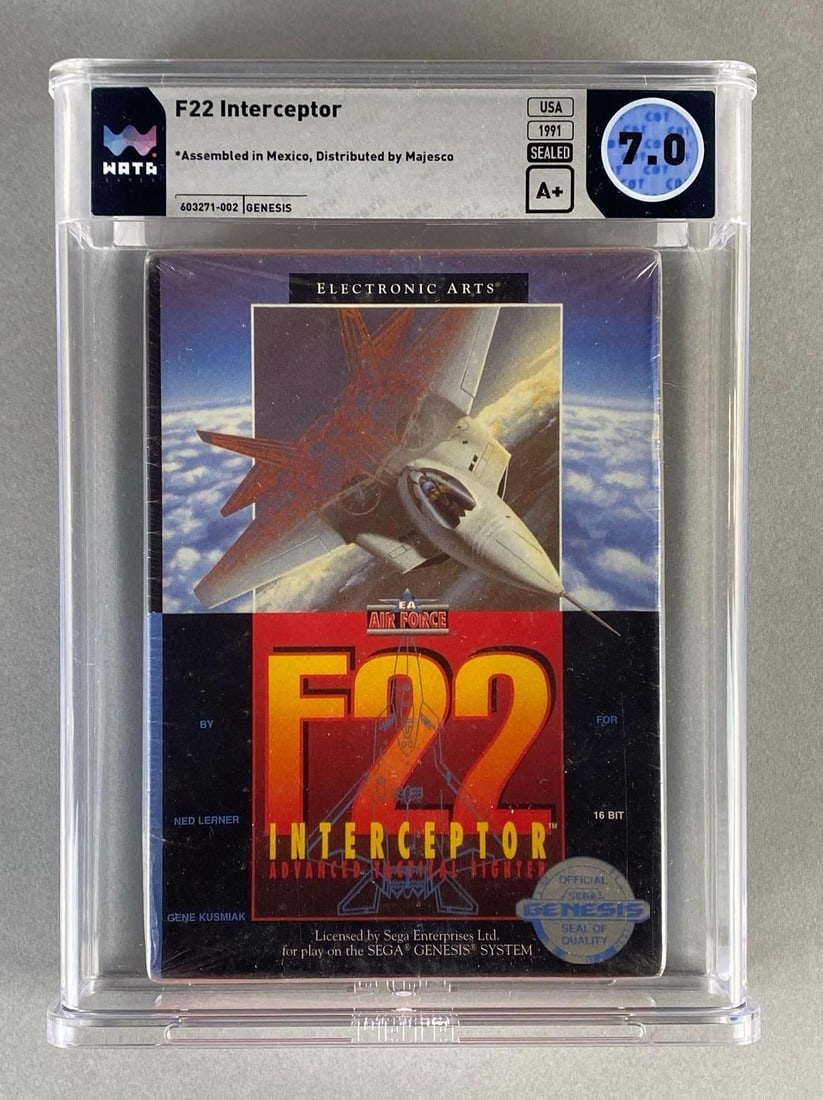 WATA Graded 1991 Sega Genesis F22 Interceptor Video Game (1 of 4)