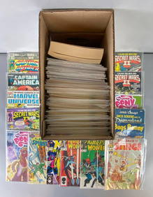 Short Box of 90+ Marvel/IDW/Assorted Comic Books and More (1 of 3)