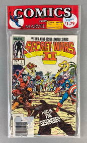 Group of 3 Marvel Secret Wars II Comic Books In Sealed Sales Bag (1 of 3)