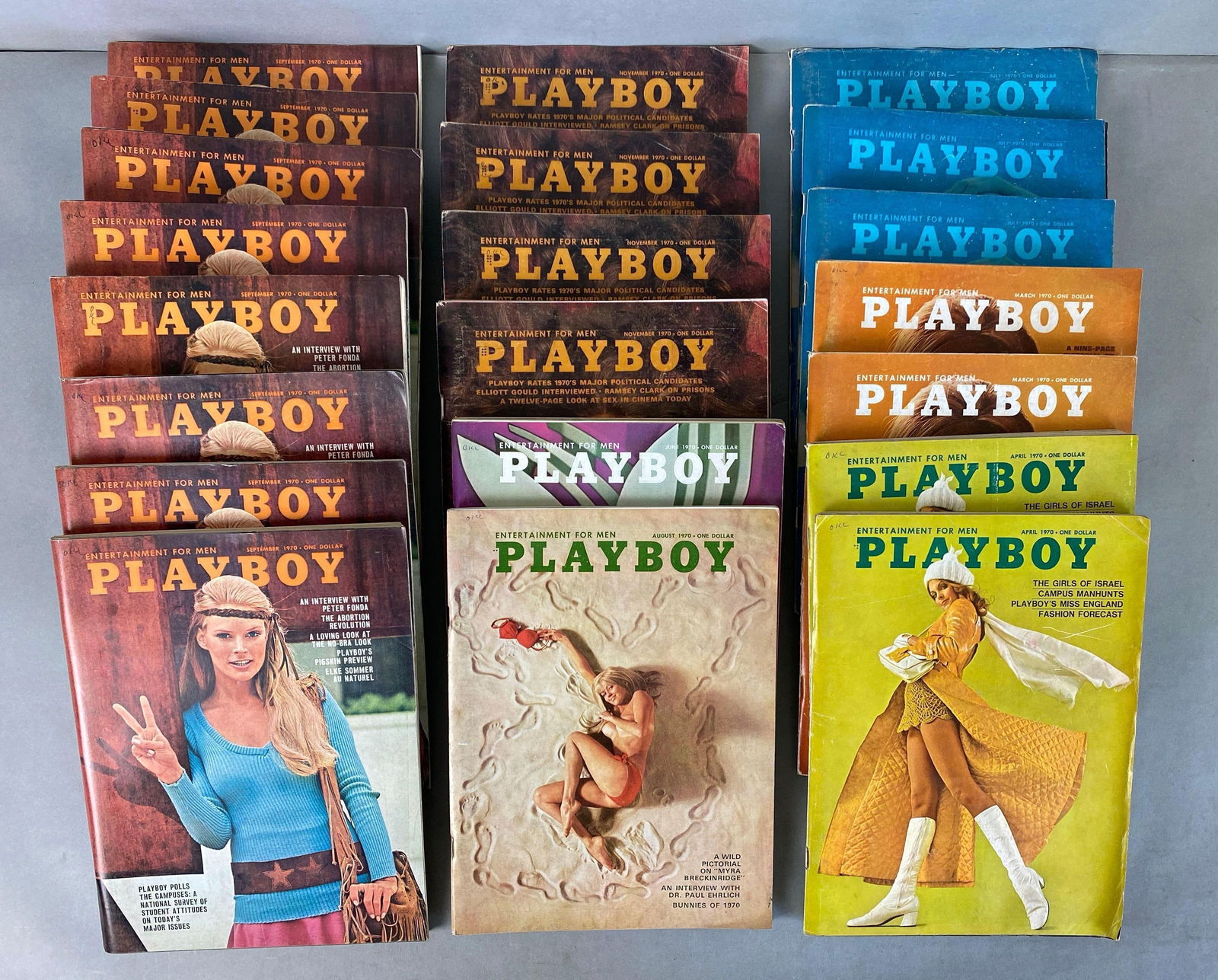 Group of 1970 Playboy Adult Magazines (1 of 3)