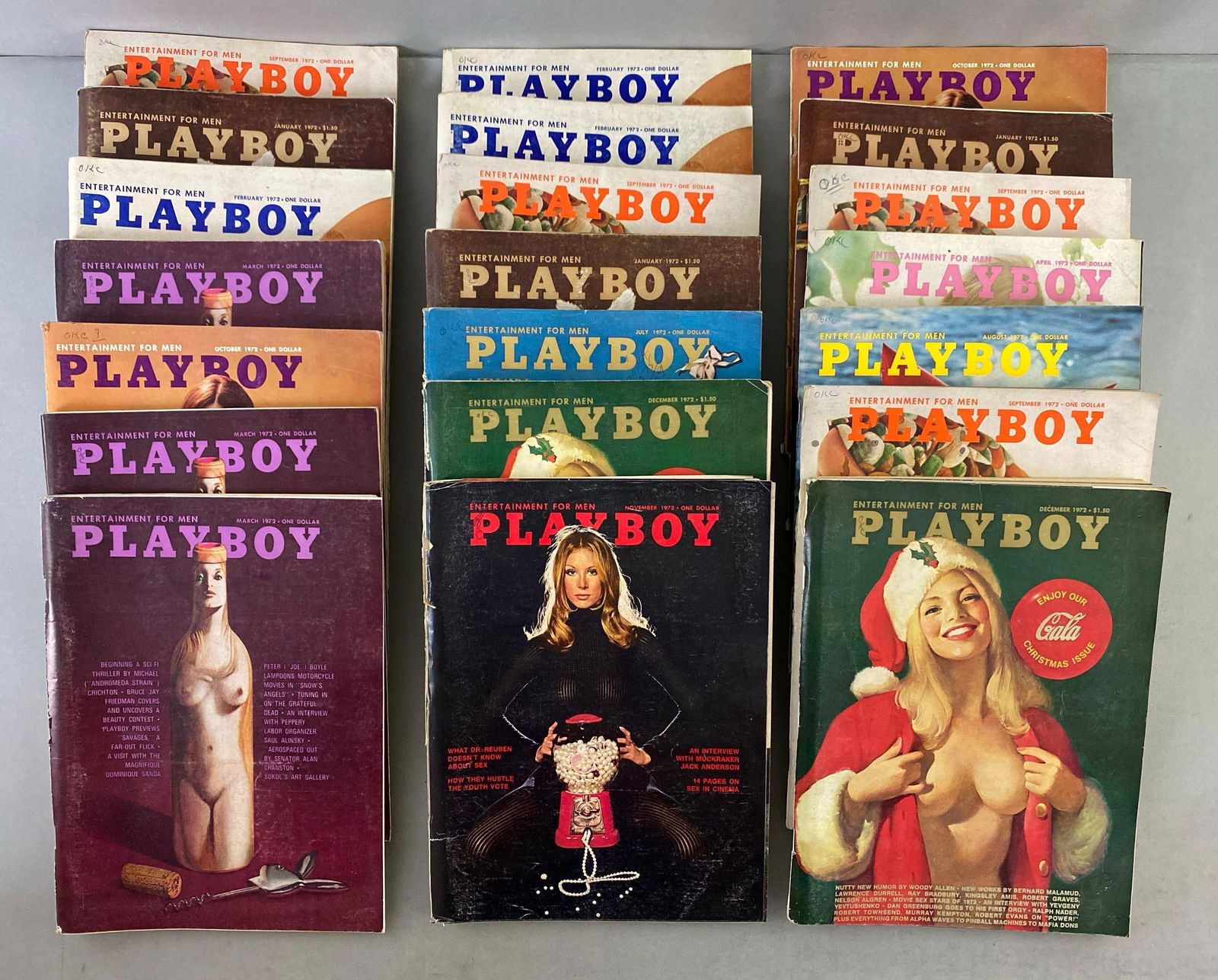 Group of 1972 Playboy Adult Magazines (1 of 3)