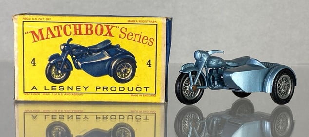 Matchbox No. 4 Triumph Motorcycle and Sidecar
