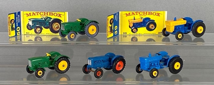 Group of 5 Matchbox Die-Cast Tractors