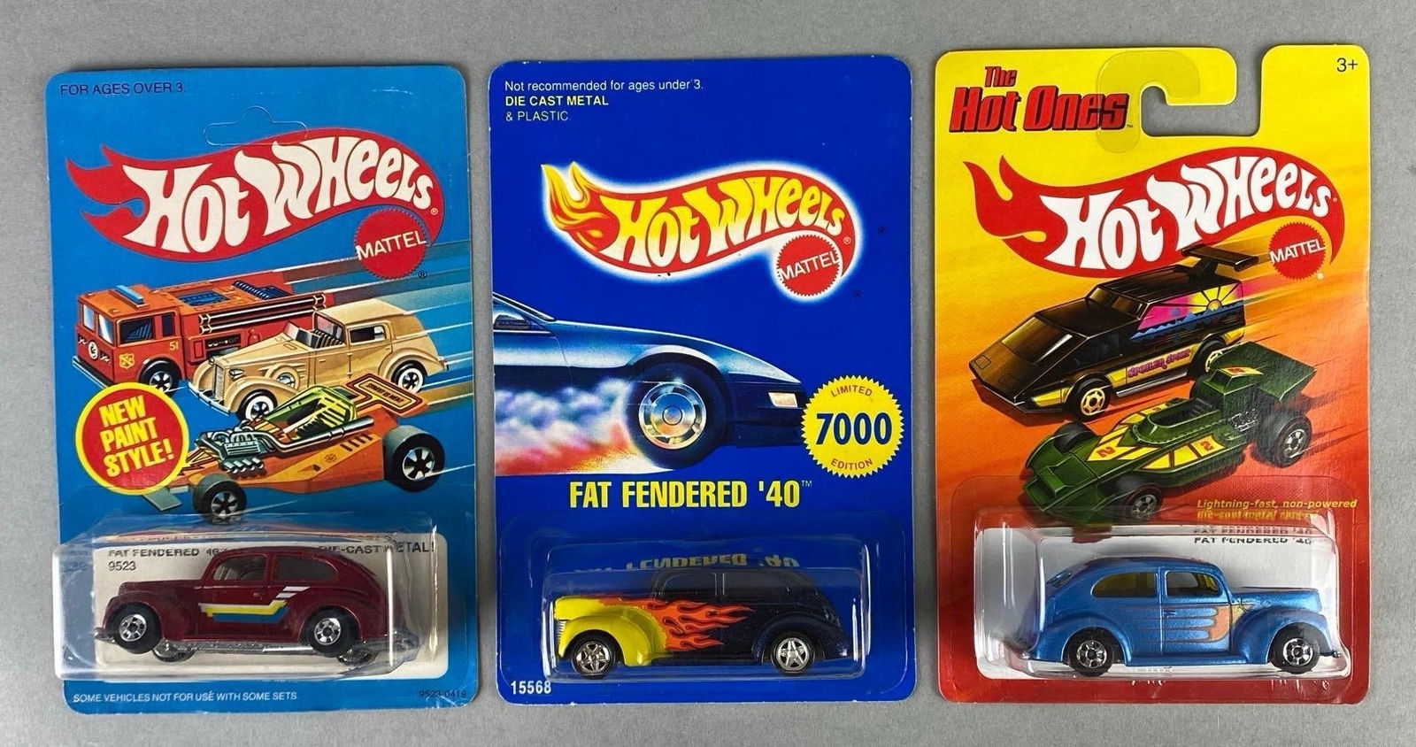 Group of 3 Mattel Hot Wheels Fat Fendered 40 Die-Cast Vehicles (1 of 5)