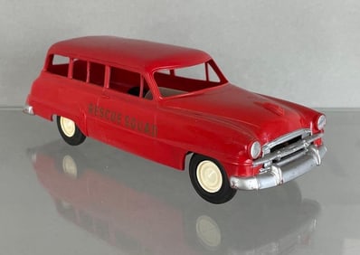 1954 Plymouth Rescue Squad Station Wagon Friction Dealership Promo Car