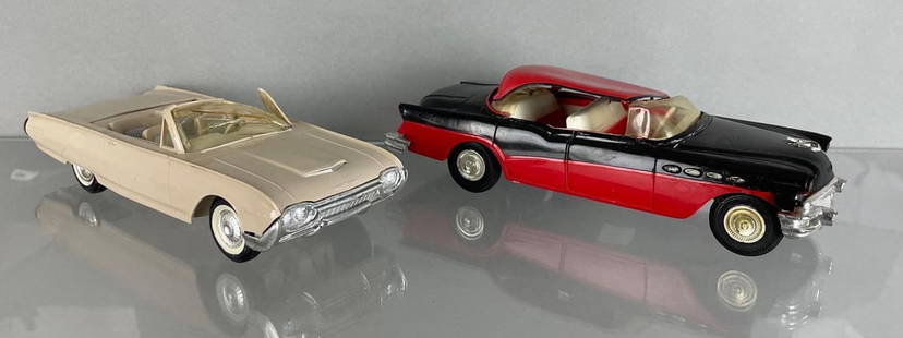 Group of 2 Dealership Promo Cars for Parts: Includes 1961 Thunderbird, 1950s Buick Roadmaster