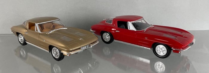 Group of 2 1963 Chevy Corvette Plastic Cars
