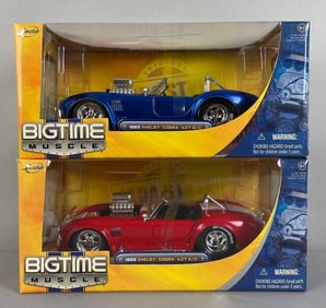 Group of 2 Jada Big Time Muscle 1965 Shelby Cobra 427 S/C Die-Cast Cars