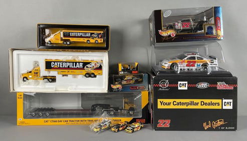 Group of Caterpillar Racing Die-Cast Vehicles