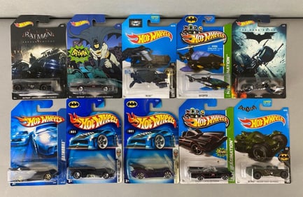 Group of 10 Mattel Hot Wheel Batman Die-Cast Vehicles