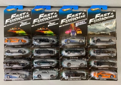 Group of 16 Mattel Hot Wheels Fast and Furious Die-Cast Vehicles