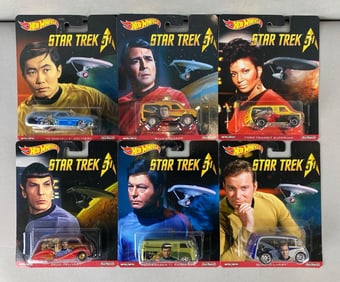 Group of 6 Mattel Hot Wheels Star Trek Die-Cast Vehicles
