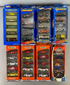 Group of 8 Hot Wheels and Matchbox Gift Pack Die-Cast Vehicles