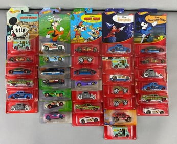 Group of 33 Mattel Hot Wheels Disney Die-Cast Vehicles